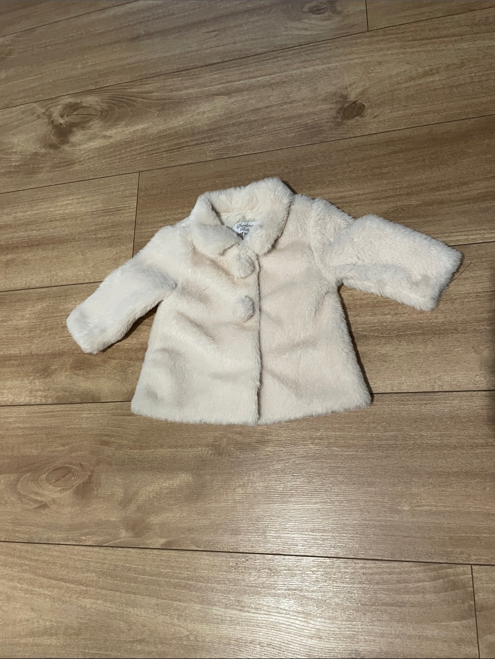 Ivory Faux-Fur Pea Coat for Kids